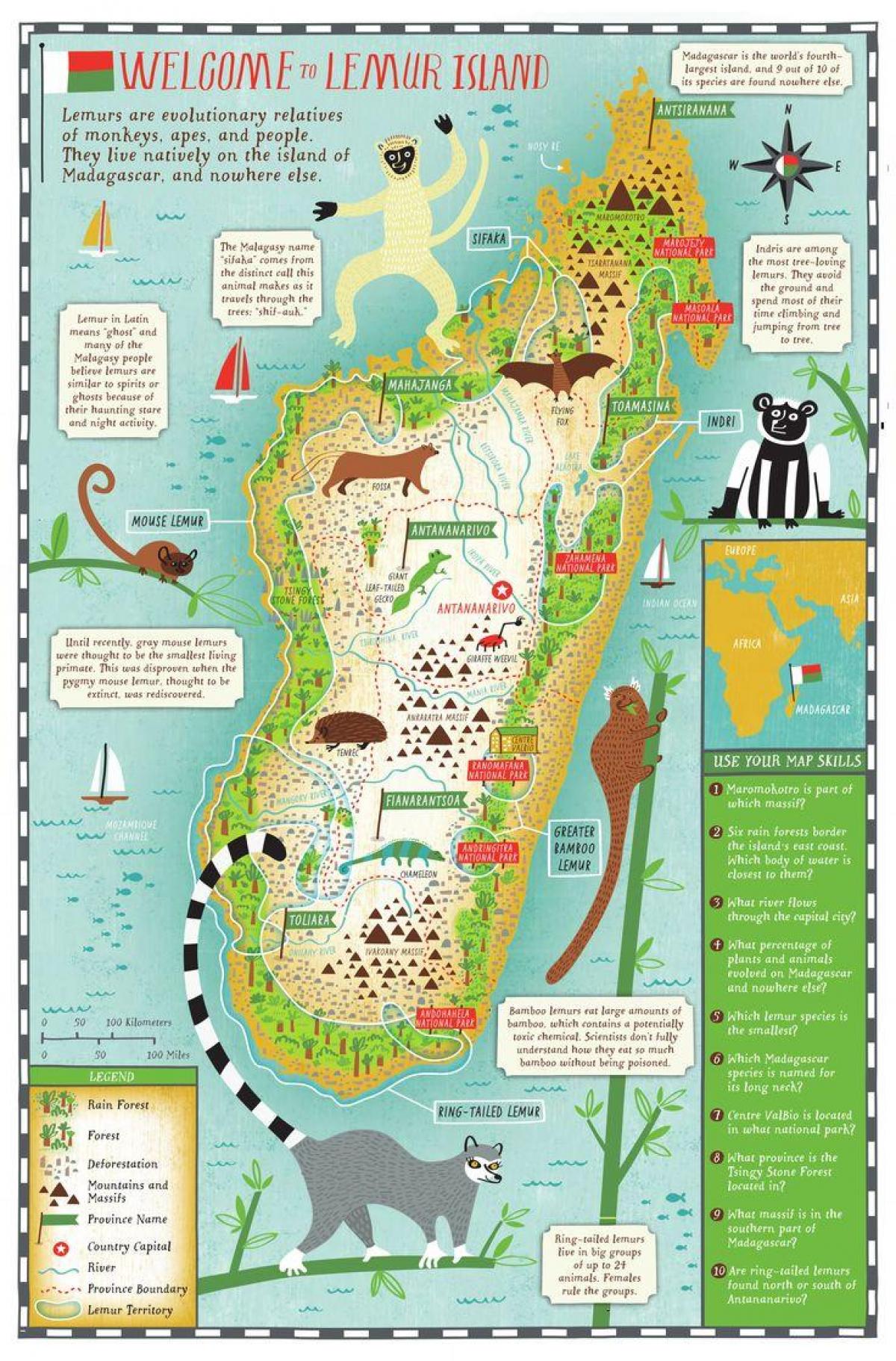 kat jeyografik nan Madagascar kat jeyografik pou timoun yo