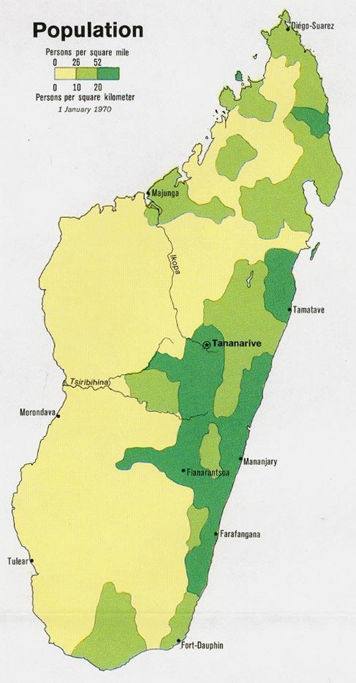 Madagascar dansite popilasyon kat jeyografik