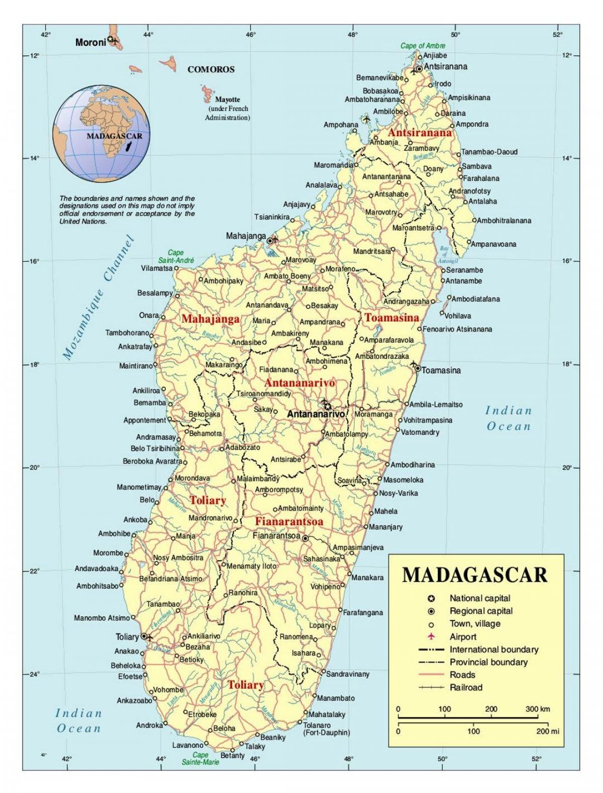 detaye kat jeyografik nan Madagascar