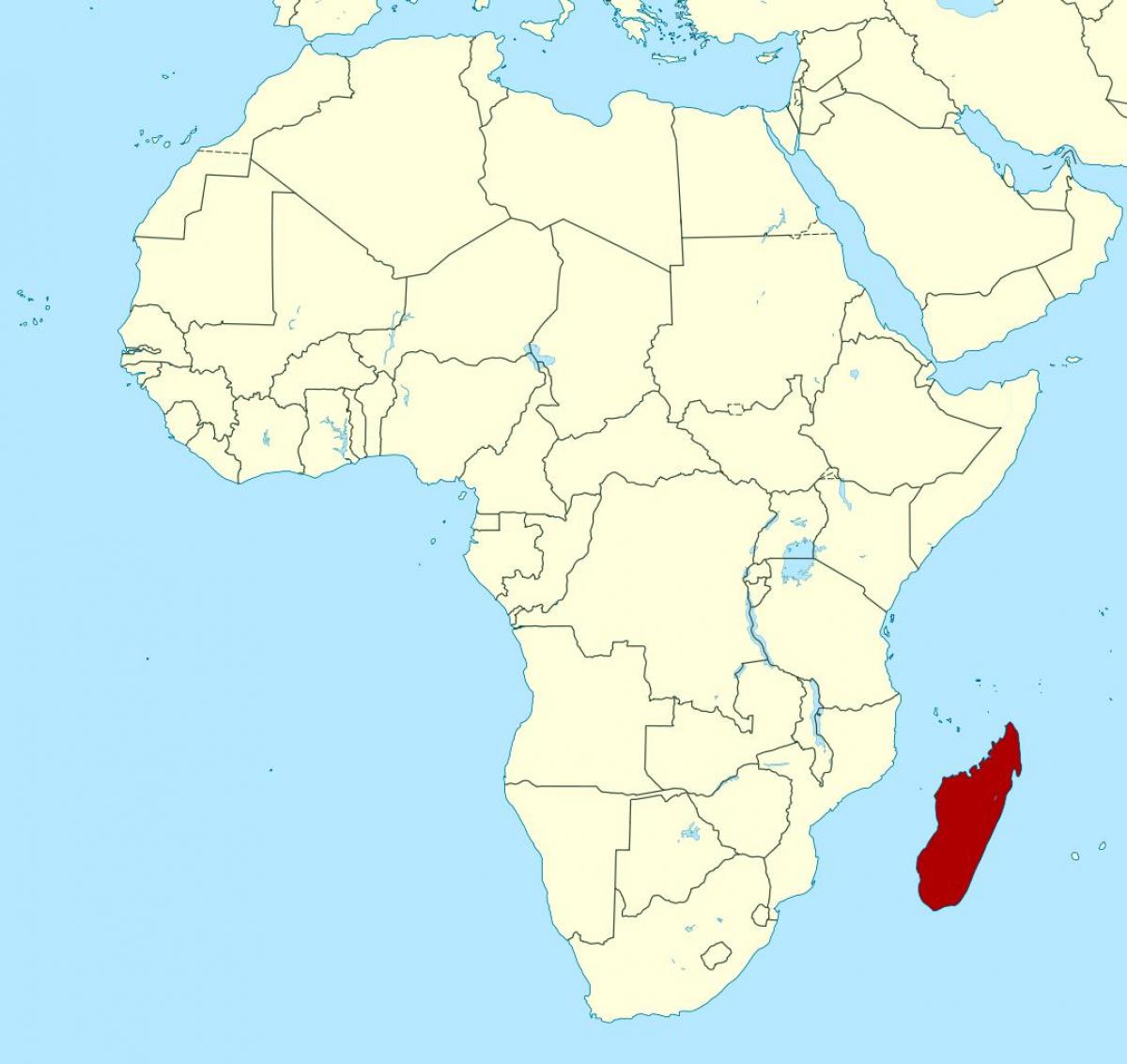 Madagascar sou kat jeyografik di sid