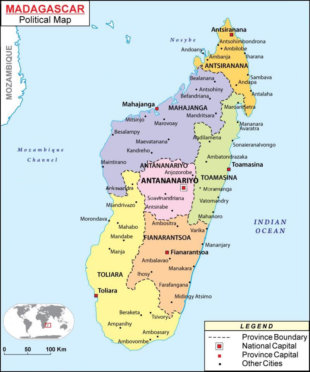 kat jeyografik nan kat jeyografik politik yo nan Madagascar