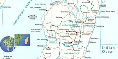 Kat jeyografik nan Madagascar gwo larivyè lefrat