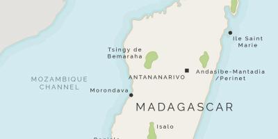 Kat jeyografik nan Madagascar ak ki antoure zile